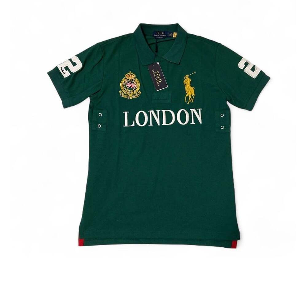 Polo Ralph Lauren Chief Keef London Green White Gold Polo Shirt Size S